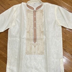 Barong Tagalog Elegant Cream Men's Shirt